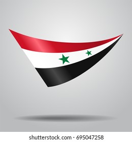 Syrian flag wavy abstract background. Vector illustration.