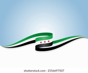 Syrian flag wavy background layout. Vector illustration.