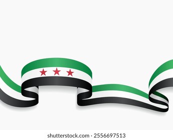 Syrian flag wavy background layout. Vector illustration.