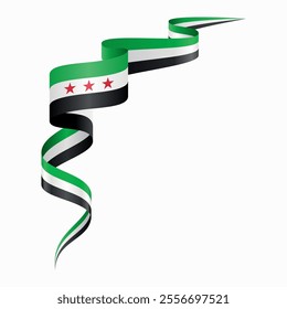 Syrian flag wavy background layout. Vector illustration.