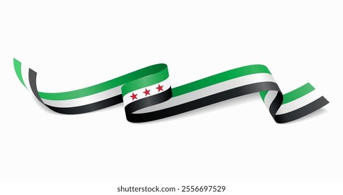 Syrian flag wavy background layout. Vector illustration.