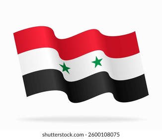 Syrian flag wavy background layout. Vector illustration.