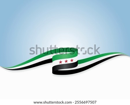 Syrian flag wavy background layout. Vector illustration.