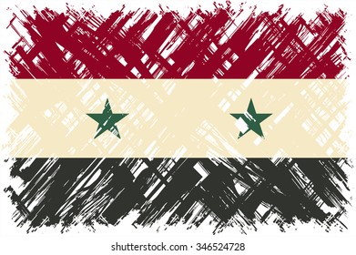 Syrian grunge flag. Vector illustration. Grunge effect can be cleaned easily.