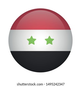 Syrians round flag icon - Syria