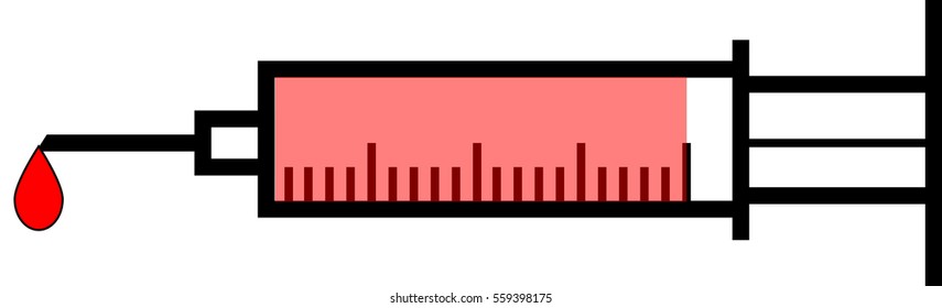 syring  icon injection vector and blood drop isolated