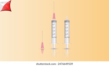 Syringe 5 ml medical equipment and tools vector insert medical images vector EPS10