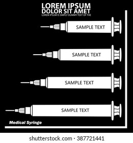 syringe for add text of business information. Vector style