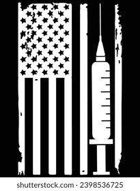 Syringe American Flag - EPS Datei zum Schneiden von Maschinen. Sie können diese Vektorgrafik mit dem EPS-Editor bearbeiten und drucken.