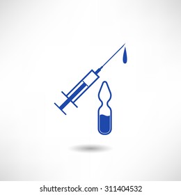 Syringe and ampoule icon