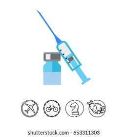 Syringe and ampoule icon