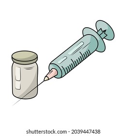Syringe and ampoule. Injection vector. Vector illustration for web design, background and print.