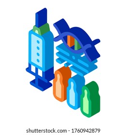 Syringe with Ampoules Biohacking Icon Vector isometric sign. color isolated symbol illustration