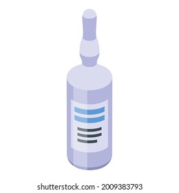 Ampullensymbol. Isometrisch aus Spritze Ampulle Vektorsymbol für Webdesign einzeln auf weißem Hintergrund