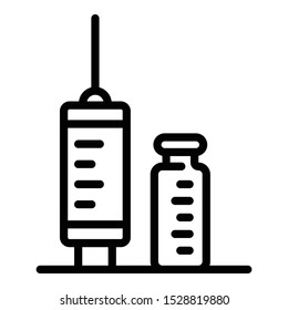 Syringe ampule icon. Outline syringe ampule vector icon for web design isolated on white background