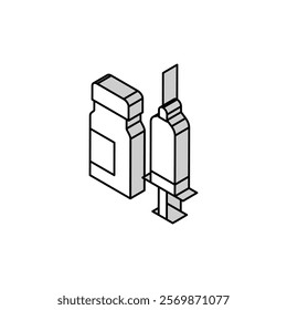 syringe anesthesia and ampoule isometric icon vector. syringe anesthesia and ampoule sign. isolated symbol illustration