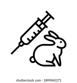 syringe animal line icon vector. syringe animal sign. isolated contour symbol black illustration