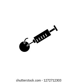 syringe, apple bio icon Vector icon