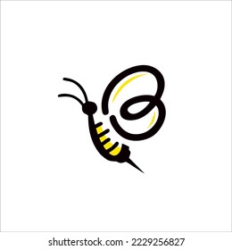 syringe bee logo design for your identity and brand