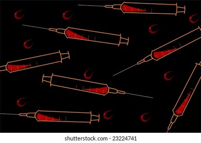 Syringe with blood 	