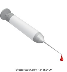 Syringe with blood drop