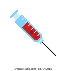 syringe with blood icon image 