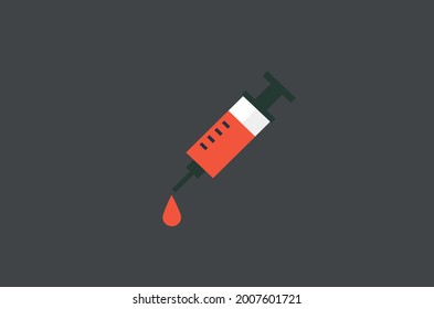 Jeringa con hemograma dentro de la plantilla vectorial de icono para su uso
