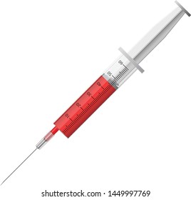 syringe with blood vector eps