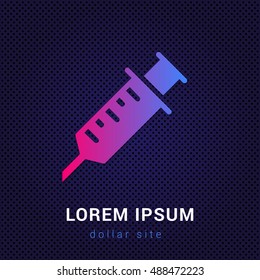 Syringe Blue & Red colorful gradient attractive bright material Icon / Logo Design