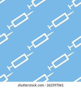 Syringe blue with white seamless pattern for web design. Vector symbol