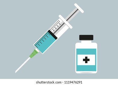 syringe with bottle of medicine