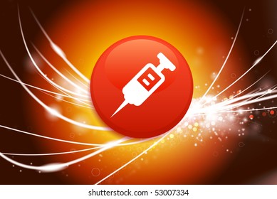 Spritzenknopf auf abstrakter, moderner, heller Hintergrund - Originale Illustration