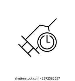 Syringe by Clock Linear Sign. Perfect for design, infographics, web sites, apps. 
