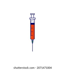 Syringe cartoon style icon illustration. Medical equipment concept