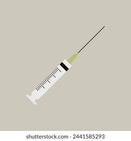 Syringe Colourful Vector Flat Illustration. Perfect for different cards, textile, web sites, apps 