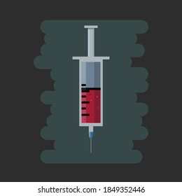 syringe concept equipment medical laboratory vector ilustrasion design