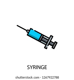 Syringe concept line icon. Simple element illustration. Syringe concept outline symbol design. Can be used for web and mobile UI/UX . Modern vector style. 