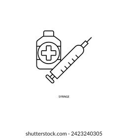 syringe concept line icon. Simple element illustration. syringe concept outline symbol design.