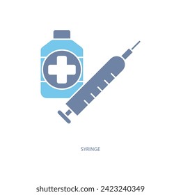 syringe concept line icon. Simple element illustration. syringe concept outline symbol design.