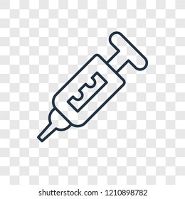 Syringe concept vector linear icon isolated on transparent background, Syringe concept transparency concept in outline style
