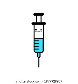 the syringe contains a blue liquid