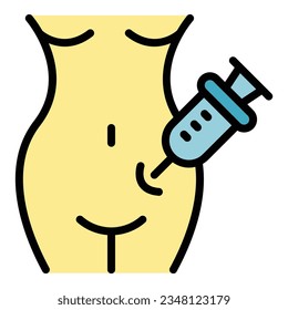 Syringe contraception icon outline vector. Birth control. Pregnancy method color flat