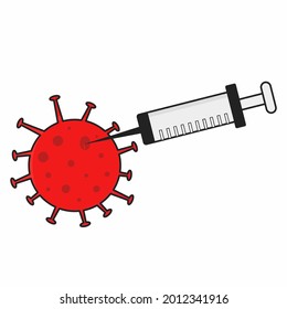 syringe and corona virus design illustration