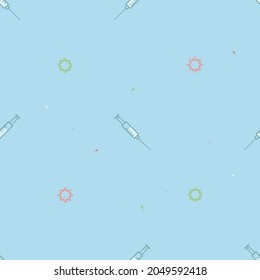 Virus de la jeringa y la corona - fondo vectorial