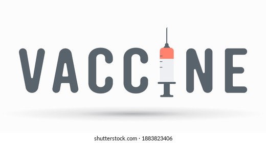 Syringe with COVID-19 vaccine vector illustration