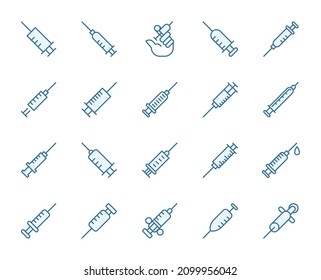Syringe design icons set. Thin line vector icons for mobile concepts and web apps. Premium quality icons in trendy flat style. Collection of high-quality color outline logo