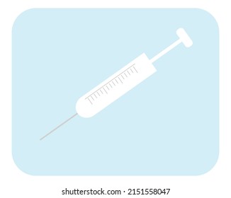 Syringe, disposable syringe with a needle. Syringe icon, vector illustration