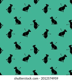 Syringe and dog. seamless pattern background. design for pillow, print, fashion, clothing, fabric, gift wrap. Vector.
