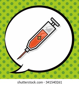 Syringe doodle, speech bubble