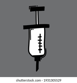 Syringe doodle vector icon. Drawing sketch illustration hand drawn line.